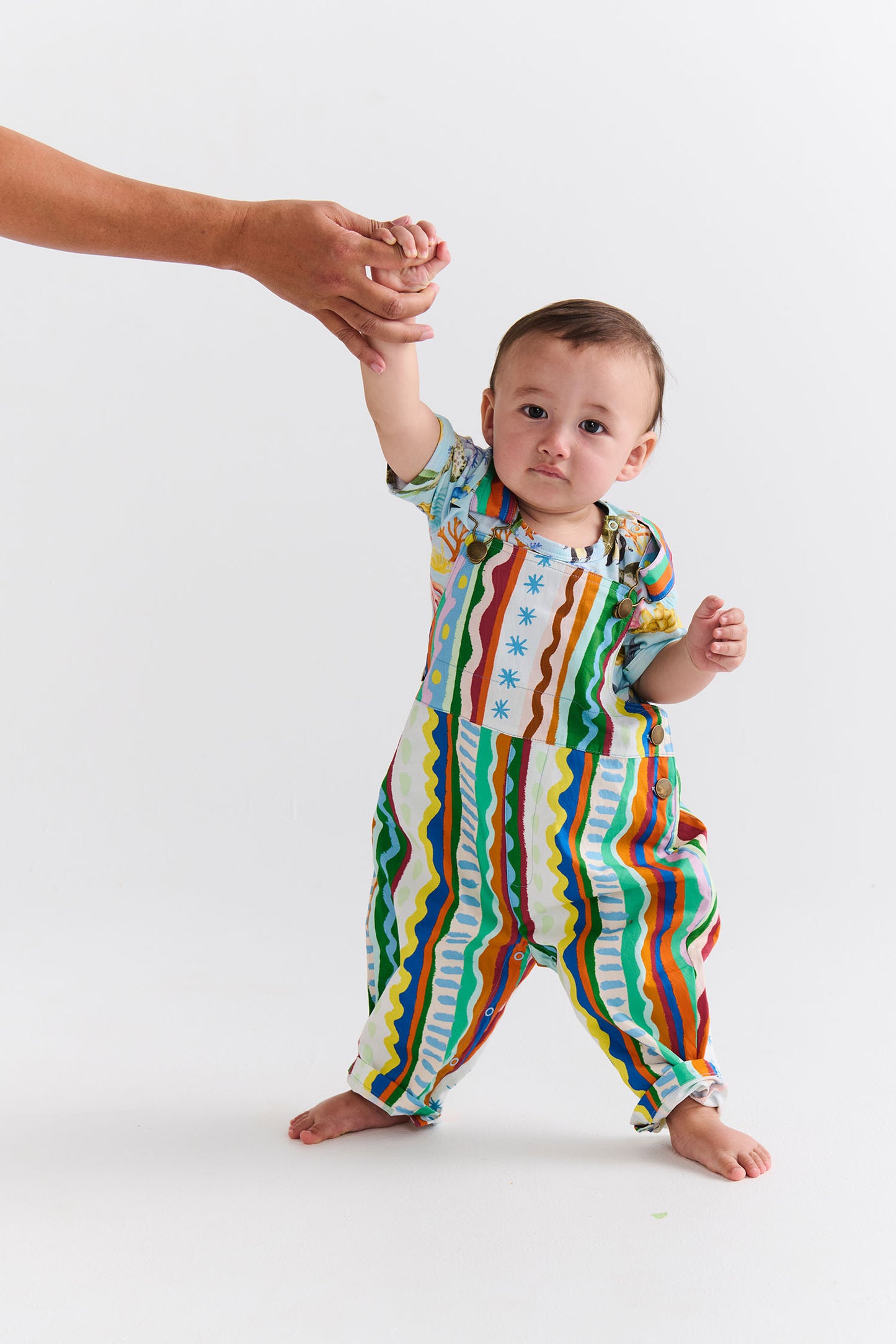 Beach Patterns Baby Cotton Drill Overalls