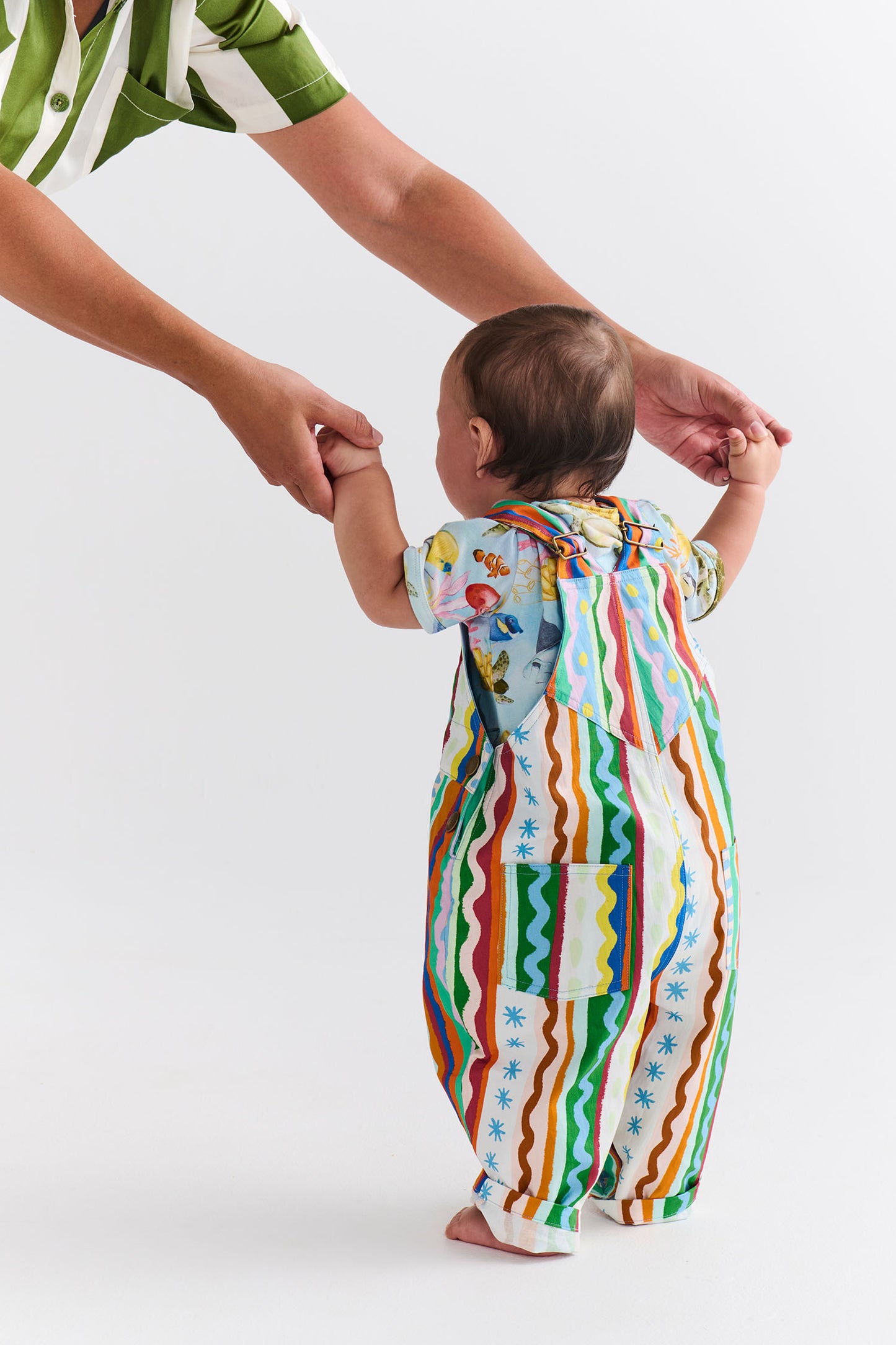 Beach Patterns Baby Cotton Drill Overalls