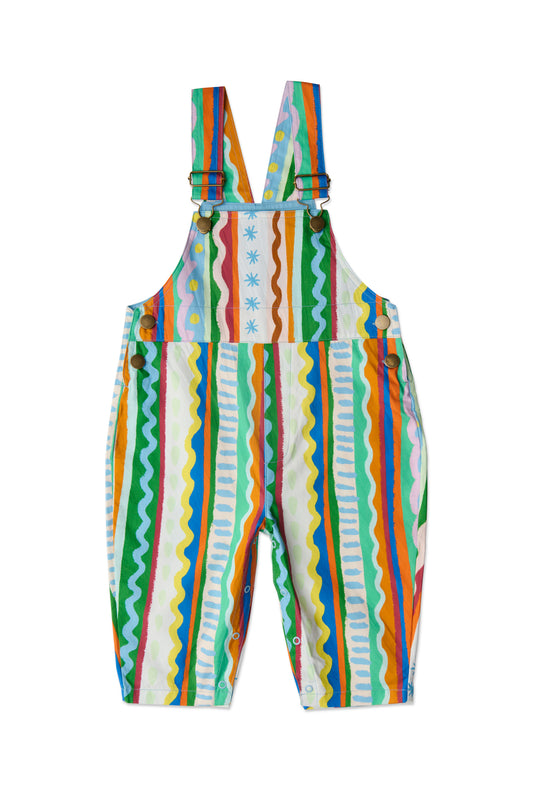 Beach Patterns Baby Cotton Drill Overalls