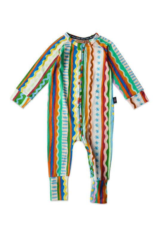 Beach Patterns Long Sleeve Romper