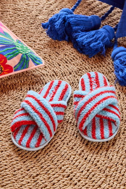 Hamilton Stripe Adult Sherpa Slippers