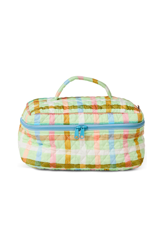 Candy Check  Mint Quilted Toiletry Case