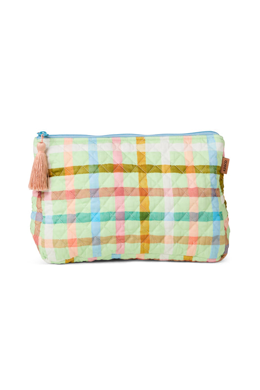 Candy Check  Mint Quilted Toiletry Purse
