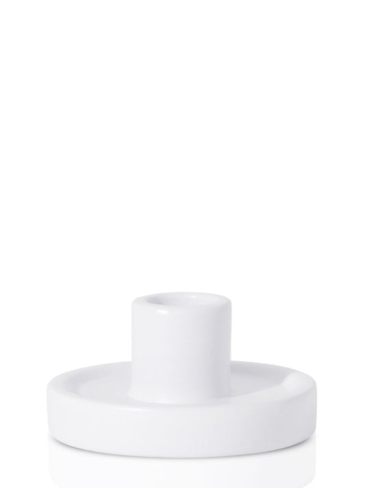 Ceramic Candle Holder Lrg (White)