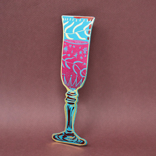 Wine Glass Bookmark (Turquoise)