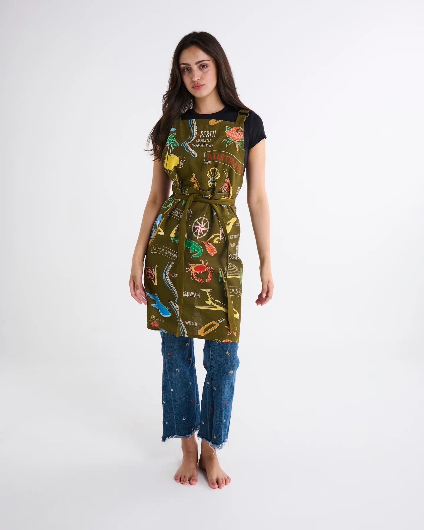 Aussie Road Trip Canvas Apron (Green)