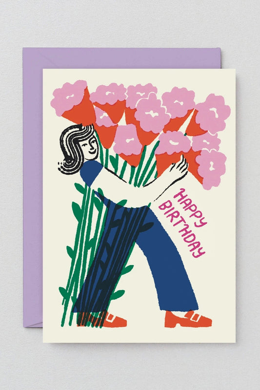 Happy Birthday Flower Bouquet Card