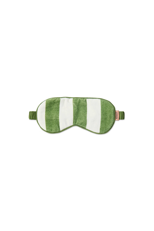 Moss Stripe Velvet Eye Mask