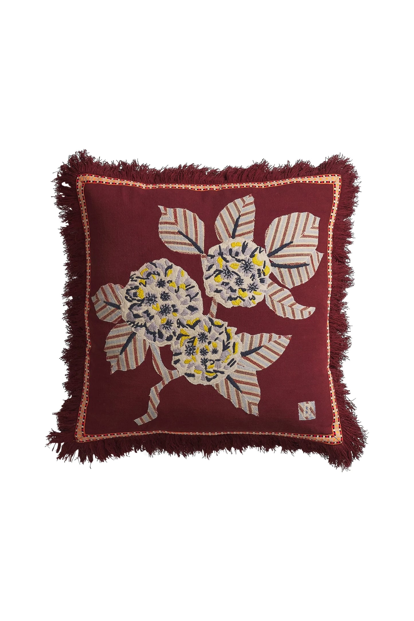 Vivi Applique Cushion (Rosewood)