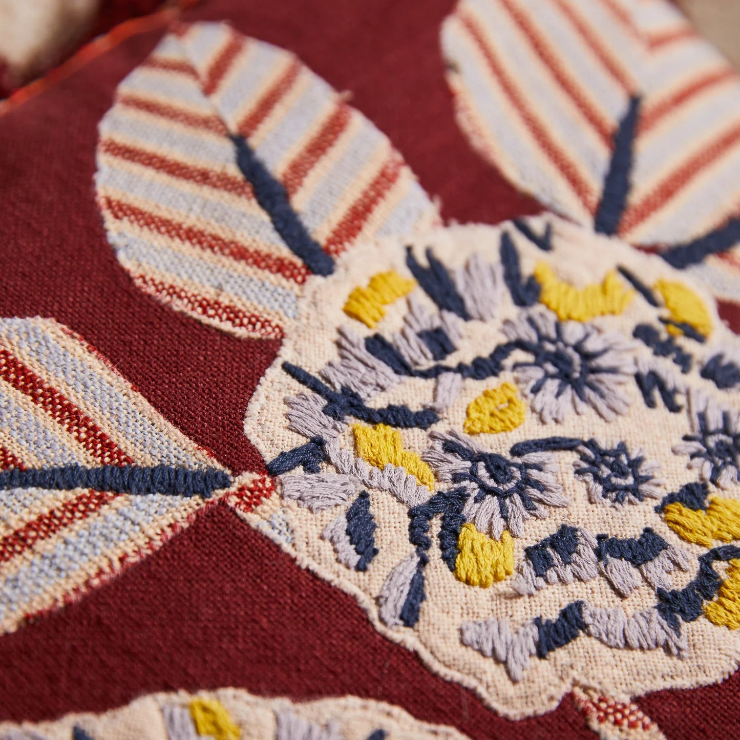 Vivi Applique Cushion (Rosewood)