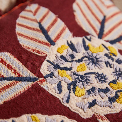 Vivi Applique Cushion (Rosewood)