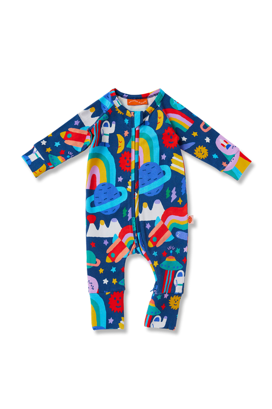 Rocket Ride LS Zip Up Romper