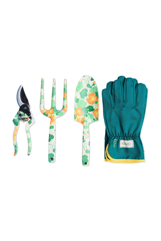 Nasturtium Garden Tools & Gloves Set