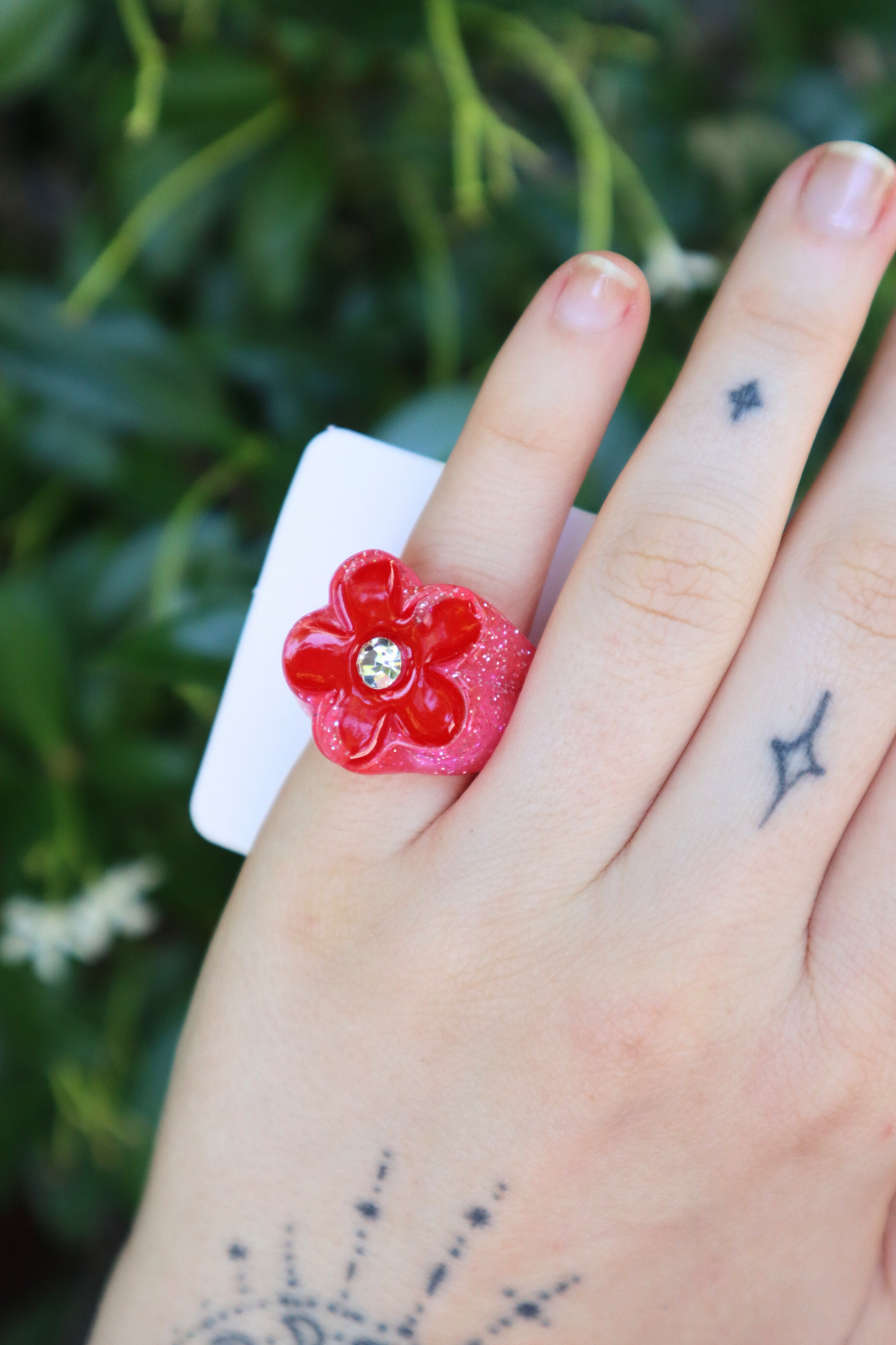 Flower Ring (Pink/Red)