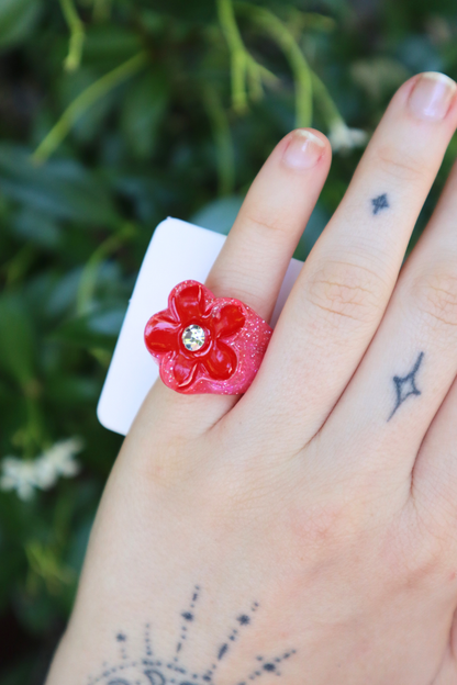 Flower Ring (Pink/Red)