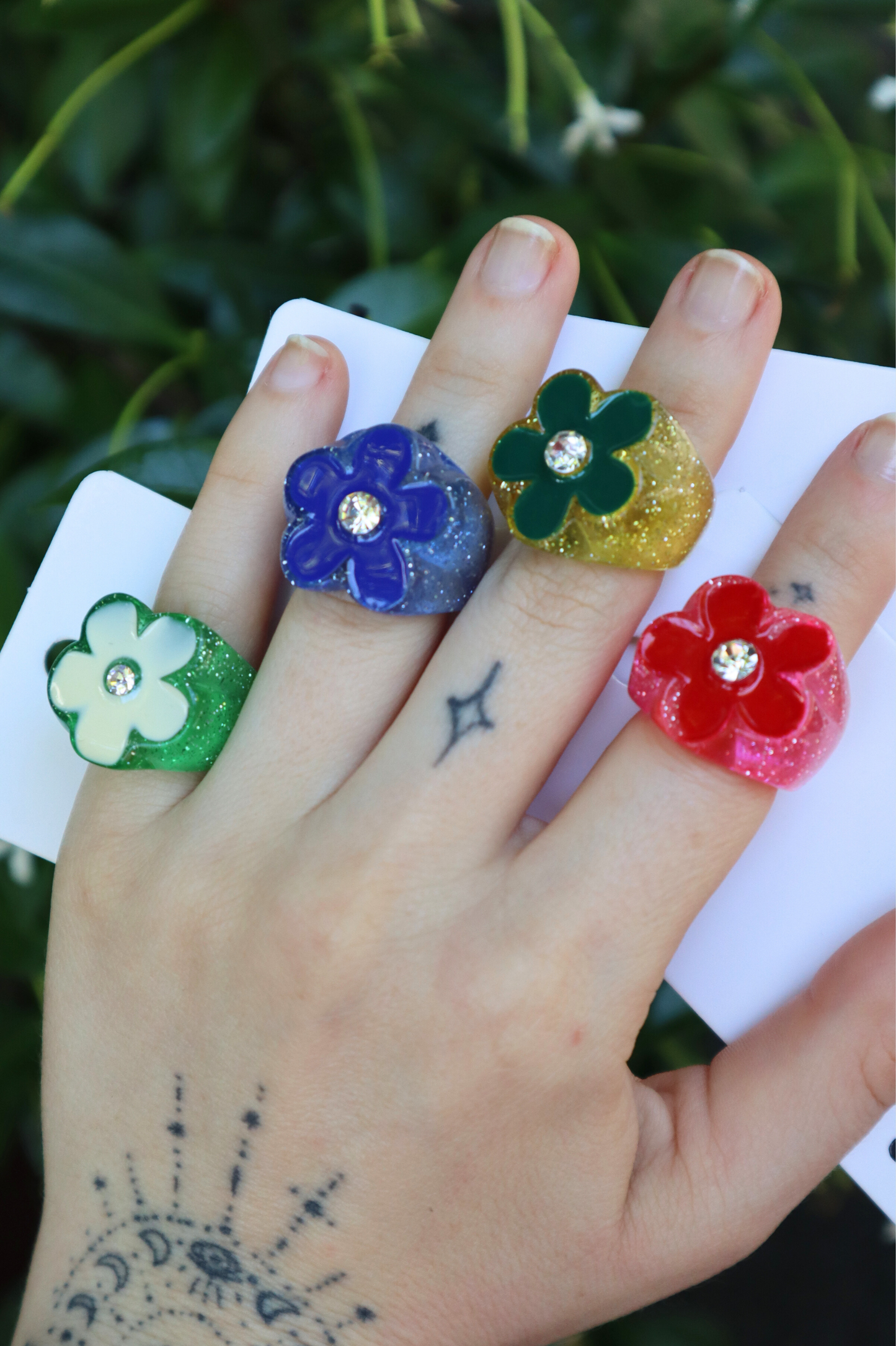 Flower Ring (Pink/Red)