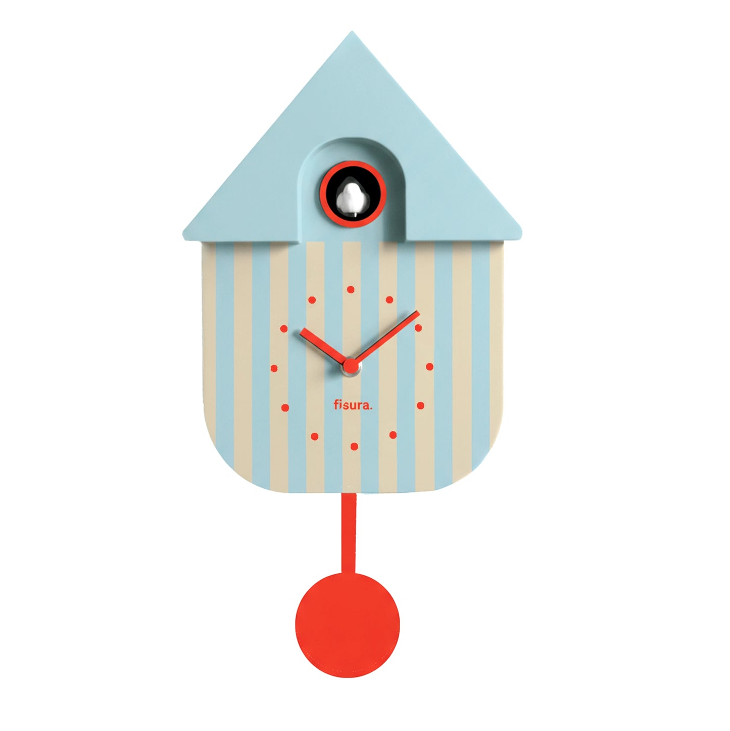 Cuckoo Clock (Blue & Beige Stripes)