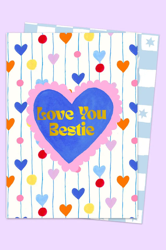 Heart Strings Love You Bestie Card