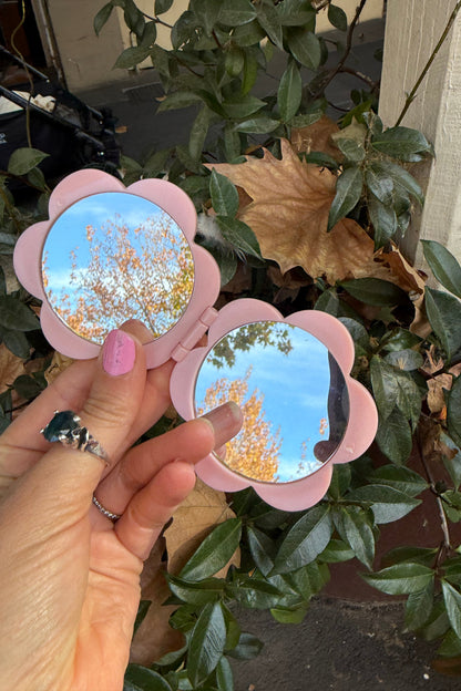 Flower Compact Mirror (Pale Pink)
