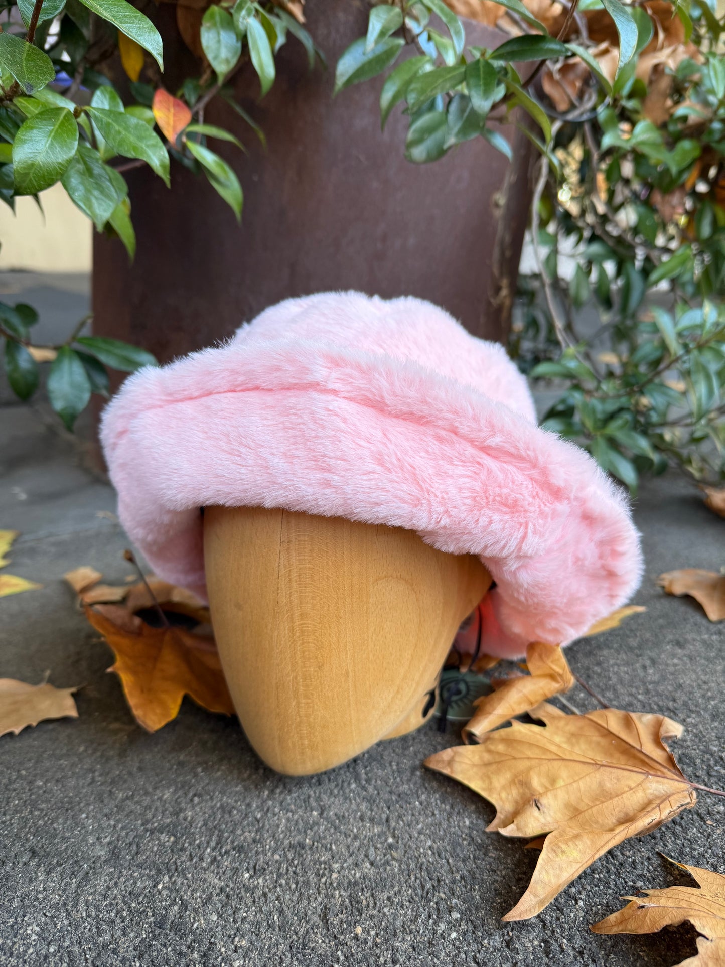 Furry Bucket Hat (Fairy Floss Pink)