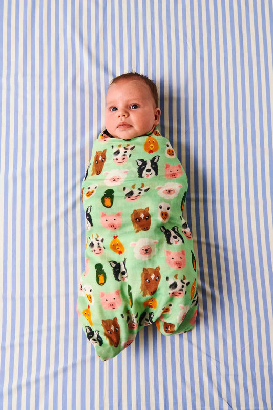 Farm Friends Baby Swaddle