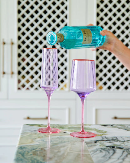 Lilac Colour Block Champagne Glass 2P Set