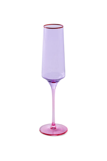 Lilac Colour Block Champagne Glass 2P Set