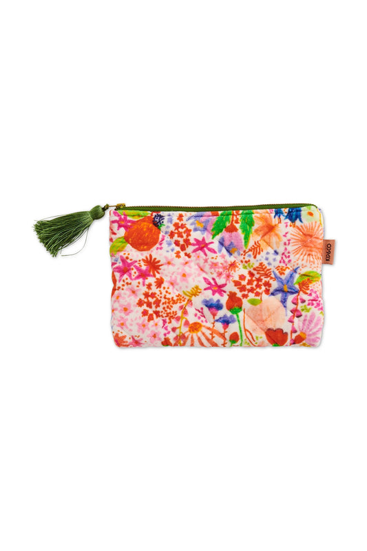 Meandering Meadow Velvet Cosmetics Purse