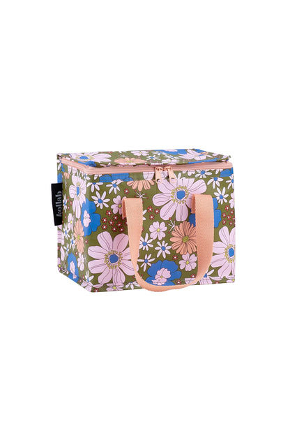 Insulated Lunch Box (Blue Flowers)