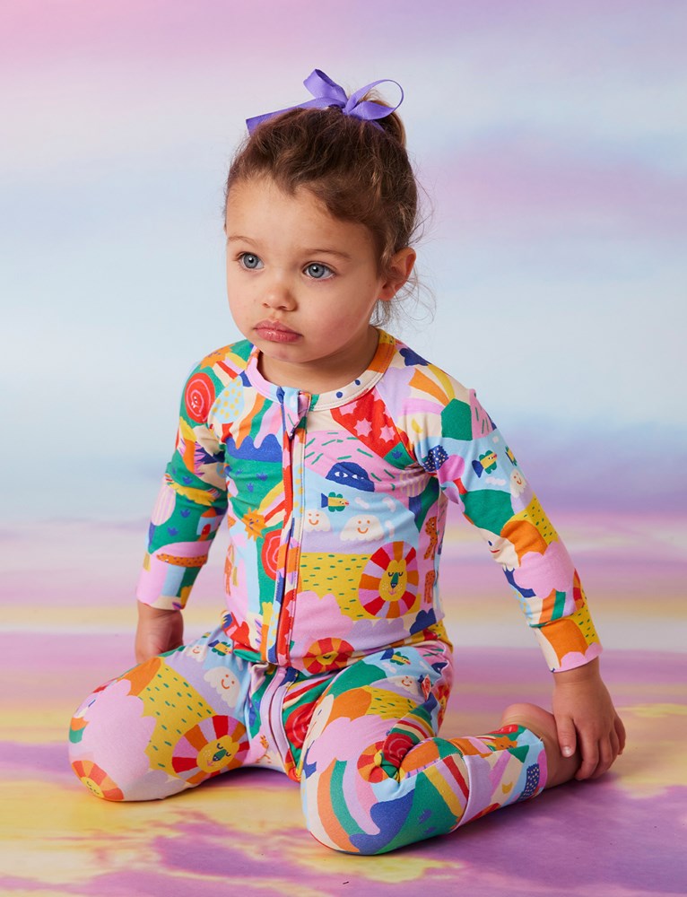 Rainbow Valley LS Zip Up Romper