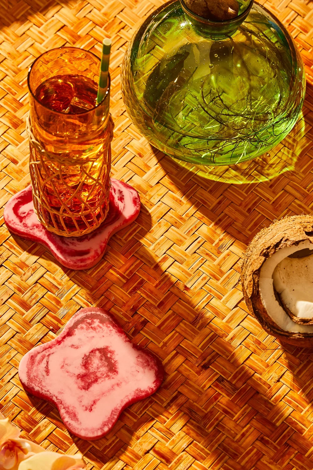 Malorie Coasters / 2pc Set (Crimson)