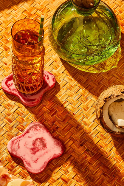 Malorie Coasters / 2pc Set (Crimson)