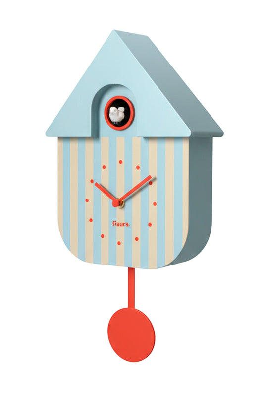 Cuckoo Clock (Blue & Beige Stripes)