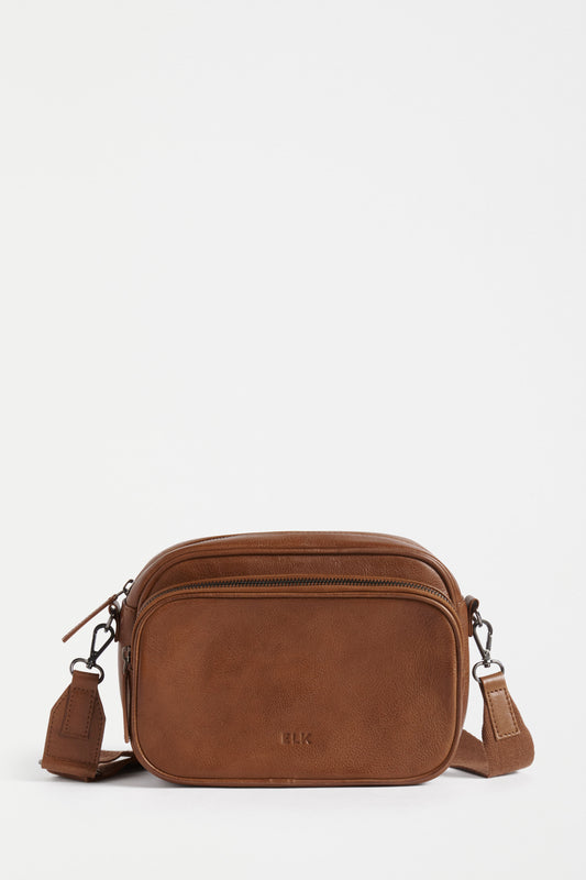 Kassel Leather Crossbody Bag (Tan)